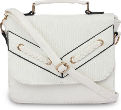 

Satchel Bags Women Casual White PU Sling Bag