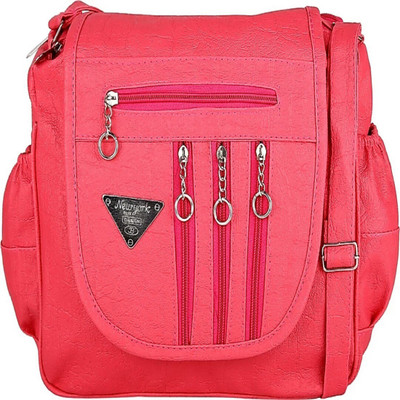 

CARRY MEE Girls Casual Pink PU Sling Bag