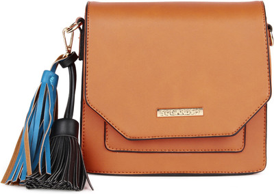 

SUGARUSH Girls Casual Orange PU Sling Bag