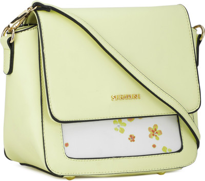 

SUGARUSH Women Casual Yellow PU Sling Bag