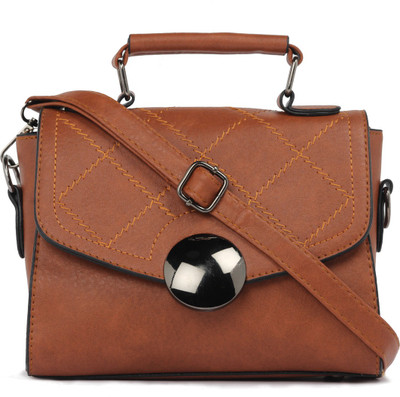 

Satchel Bags Women Casual Brown PU Sling Bag