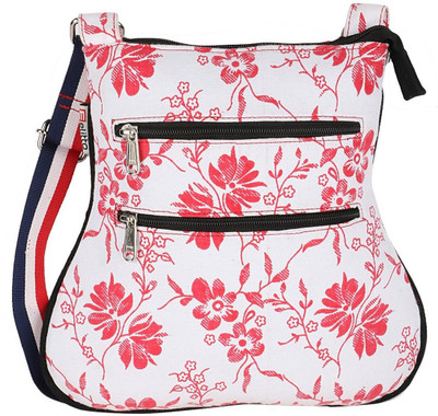 

Elitto Women Casual Red, White Cotton Sling Bag