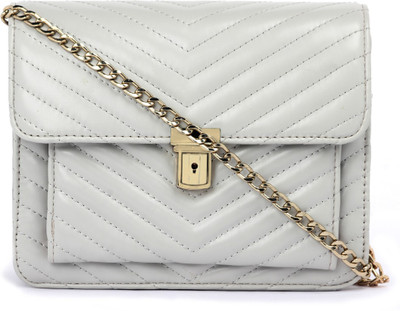 

Satchel Bags Women Evening/Party Grey PU Sling Bag