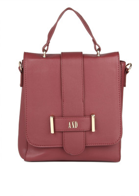 

AND Women Casual Maroon PU Sling Bag