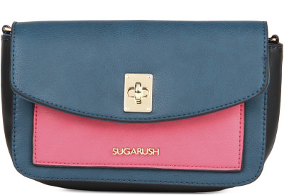 SUGARUSH Women Casual Blue, Pink PU Sling Bag