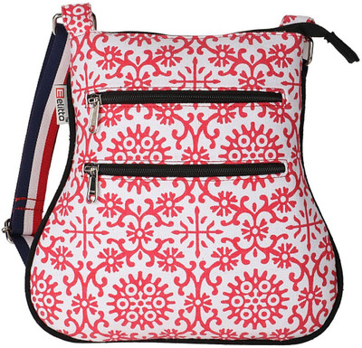 

Elitto Women Casual Red, White Cotton Sling Bag