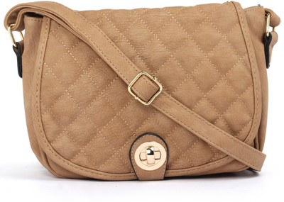 Satchel Bags Women Casual Khaki PU Sling Bag