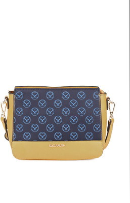 

SUGARUSH Women Casual Yellow, Blue PU Sling Bag, Blue;yellow