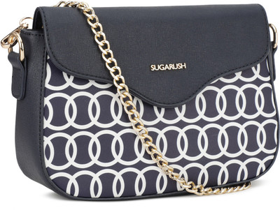 SUGARUSH Women Evening/Party Blue PU Sling Bag