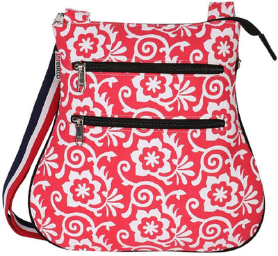 

Elitto Women Casual Red, White Cotton Sling Bag
