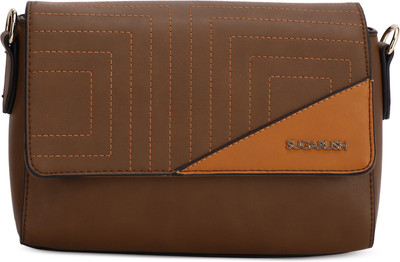 

SUGARUSH Women Casual Brown PU Sling Bag
