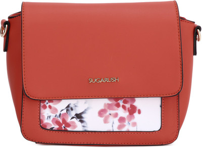 

SUGARUSH Women Casual Orange PU Sling Bag