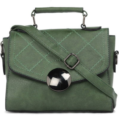 

Satchel Bags Women Casual Green PU Sling Bag