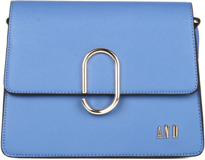 

AND Women Casual Blue PU Sling Bag