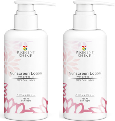 Regnent Shine Sunscreen Lotion With SPF15+++ - PA+++ (200 ml) x 2 Bottle - SPF SPF15+++ PA+++(400 ml)