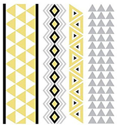 

Generic Metallic Gold Silver Black Jewelry Inspired Temporary Bling Flash Tattoo T0010(Floral, Tropical, Fruits, Star, Mixed)