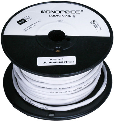 

monoprice TV-out Cable Speaker cable 100 ft(White, For Home Theater)