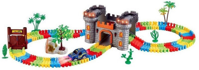 

Sanyal Castle Theme Magical 158 Pcs Flexible & Bendable Glow in the Dark Track Set with Car(Multicolor)