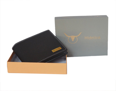 

Hidelink Men Black Genuine Leather Wallet(6 Card Slots)