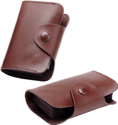 

Stealodeal Men Black Genuine Leather Card Holder(13 Card Slots), Dark brown