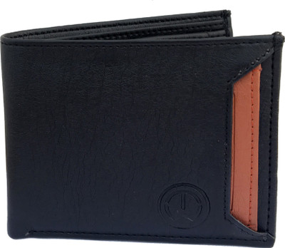 

KnW Men Black Artificial Leather Wallet(7 Card Slots)