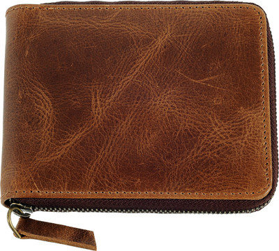 

Leather Bull Men Brown Genuine Leather Wallet(3 Card Slots), Tan