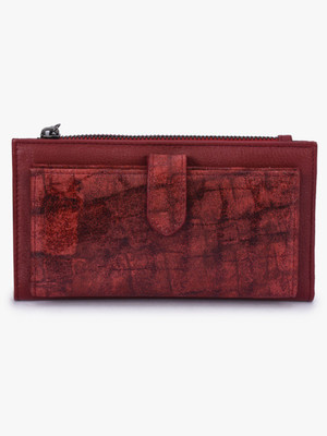 

Phive Rivers Women Casual Maroon Genuine Leather Wallet(12 Card Slots), Red