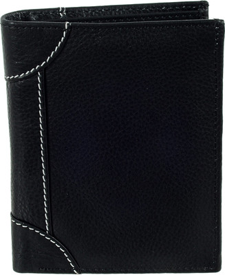 

leather bull Men Black Genuine Leather Wallet(6 Card Slots)