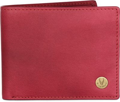 WildHorn Men Red Genuine Leather Wallet(5 Card Slots)
