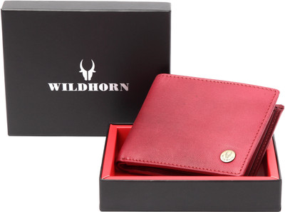 

WildHorn Men Red Genuine Leather Wallet(5 Card Slots)