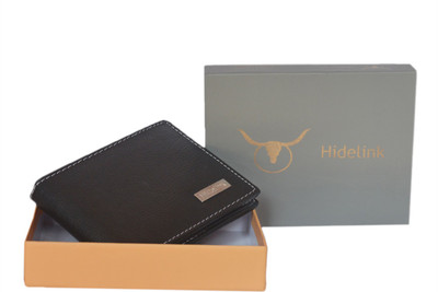 

Hidelink Men Black Genuine Leather Wallet(6 Card Slots)