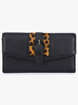 

Phive Rivers Women Black Genuine Leather Wallet(12 Card Slots)