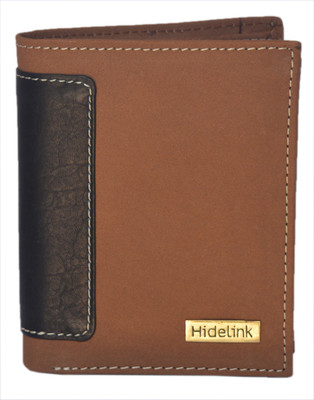 

Hidelink Men Brown Genuine Leather Wallet(6 Card Slots)