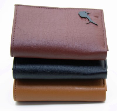 TONY BROWN Men Multicolor Genuine Leather Wallet(4 Card Slots, Pack of 3)