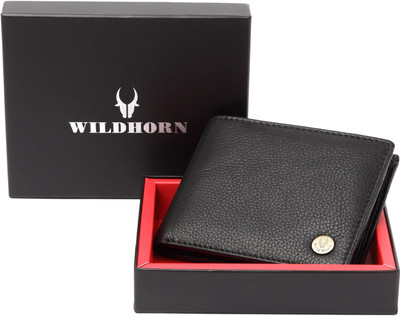 

WildHorn Men Black Genuine Leather Wallet(5 Card Slots)