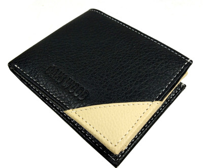 

Oaks Wood Men Black Genuine Leather Wallet(6 Card Slots)