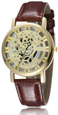 

Scarter Designer Golden Dial S-Skeleton Analog Watch - For Men