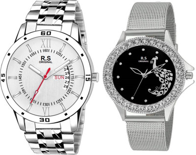 

R S Original RSO-260 DAY AND DATE BLACK WATCH FOR COUPLE Watch - For Couple