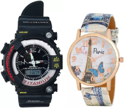 

blutech STYLISH SPORTS WATCH for boys & GIRLS SPARIS Stylish Limited Edition Designer Analog Watch For Women/Girls pack of 2 Watch - For Men & Women
