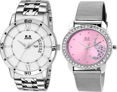 

R S Original RSO-2073 DAY AND TIME PINK WATCH FOR COUPLE Watch - For Couple