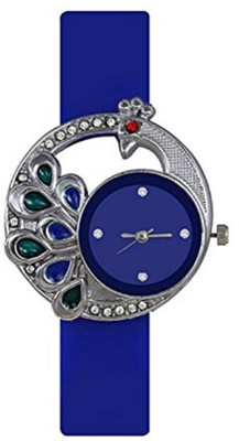 

TESLO Blue Color Peacock Shapped Round watch New collection Watch - For Girls