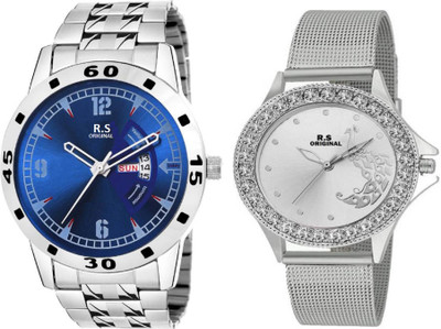 

R S Original RSO-2079 DAY AND DATE WHITE WATCH FOR COUPLE Watch - For Couple