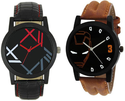 Rage Enterprise New Designer Dial Re-131 Leather Strap Men Watch - For Boys