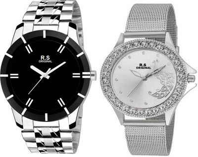 

R S Original RSO-2082 BASIC ANALOG WHITE WATCH FOR COUPLE Watch - For Couple