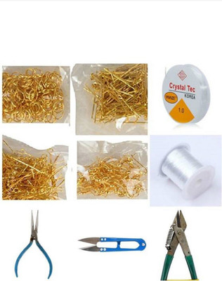 bestwebuy Silk Thread Jewellery Making DIY Essential (9 Items)- Includes Beading Wires, Tools, Findings, Craft Cutter