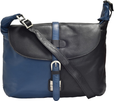 

HIDECART Two-Hued Leather Homey Bag for Women Sling Bag(Multicolor, 9 inch)