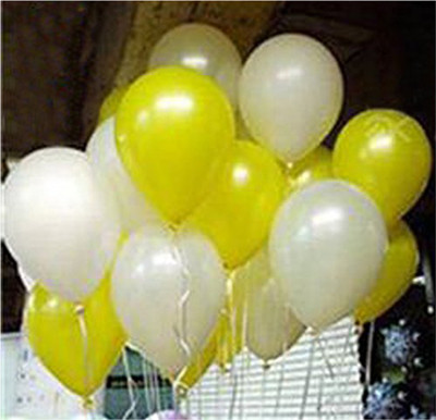 

AMFIN Solid 10 Inch (Pack of 50) Metallic Balloons Yellow & White for Birthday Decoration, Decoration for Weddings, Engagement, Baby Shower, 1st Birthday, Anniversary Party, Theme Party, Office Party Balloon(Yellow, White, Pack of 50)