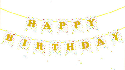 

Theme My Party Happy Birthday Banner Banner(3 ft, Pack of 1)