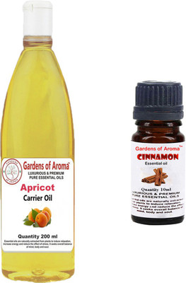 

Gardens Of Aroma Apricot Carrier Oil And Cinnamon Essential Oil(210 ml)
