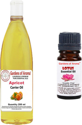Gardens Of Aroma Apricot Carrier Oil And Lotus Essential Oil(210 ml)